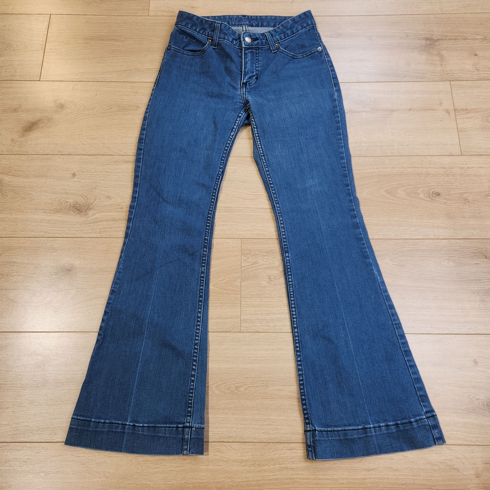 Kimes Ranch Lola Jeans Womens 2/30 Medium Wash Blue Mid Rise Flare Denim USA